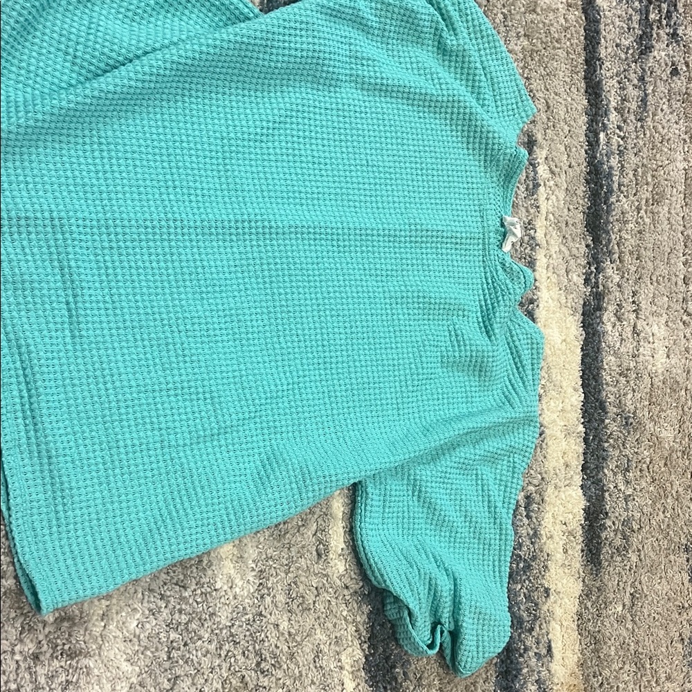 ANDREE BY UNIT Turquoise Waffle Knit Sweater